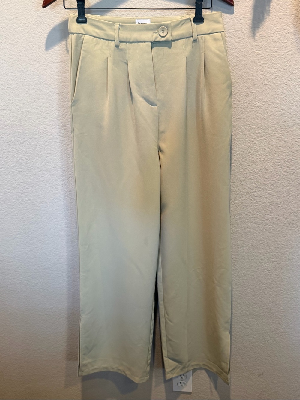 Princess Polly xx Pleated Straight-Leg Dress Pants in Light Beige 6
